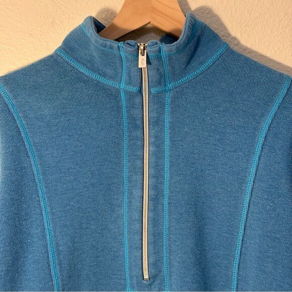 Tommy Bahama Brushed Cotton Half Zip Men’s L Vibrant Blue. - Picture 3 of 10